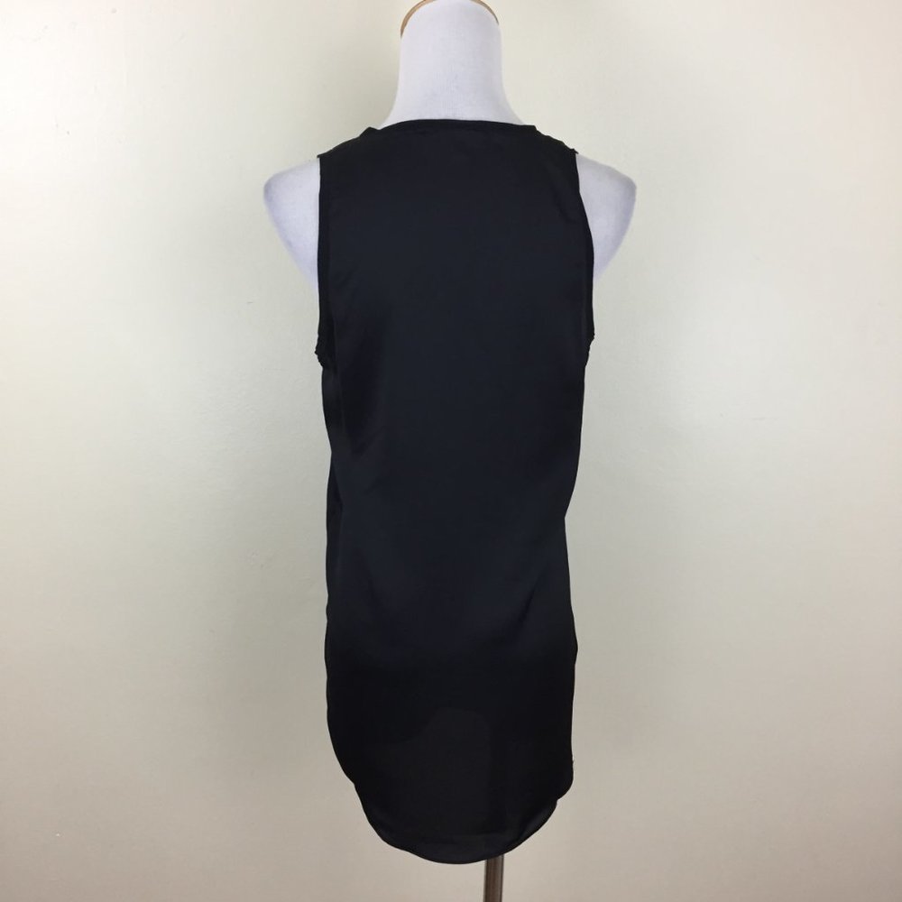 BOBBI ROCCO Black Collar Armhole Trim Rounded Hem Tank Top - Picture 6 of 6